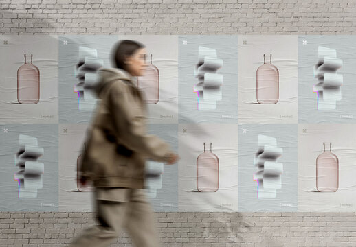 Street Poster Mockup on Brick Wall