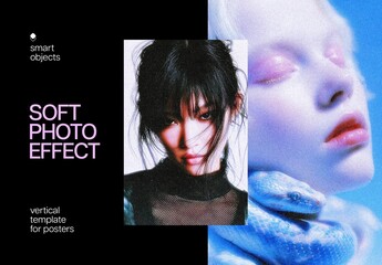 Soft Blur Poster Photo Effect Mockup