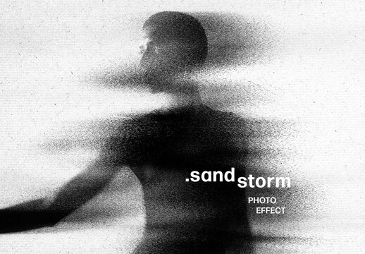 Sand Storm Photo Effect Mockup