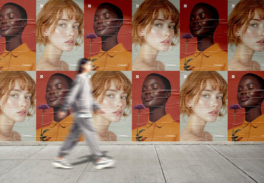 Paper Posters Wall Mockup