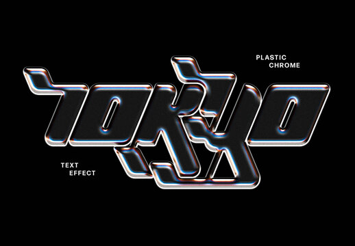 Holographic Chrome Text Effect Mockup
