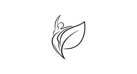 Obraz premium Stylized Human Figure Integrated with Leaf Icon Representing Wellness and Nature, Isolated White Background