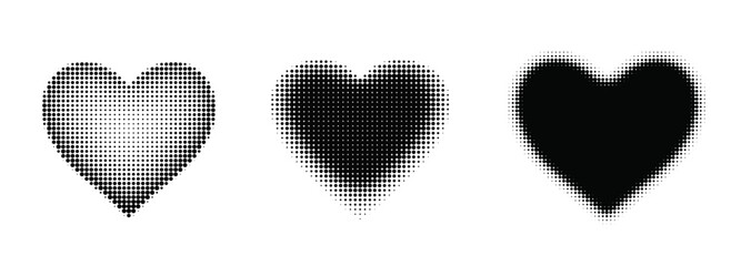 Romantic red heart outline vector set for valentine wedding and anniversary designs.