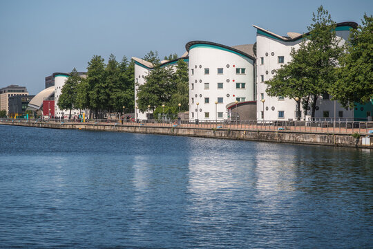 The University of East London Docklands Campus, overlooking Royal Albert Dock, in the Beckton area of east London