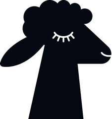 Sleeping Llama Silhouette Icon © lunarts_studio