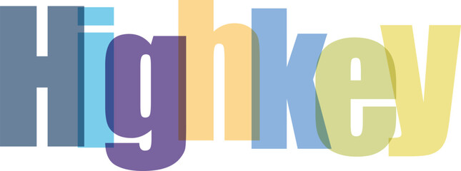 Colorful typography Highkey in bold font with pastel colors and soft lighting for branding © ismaile226