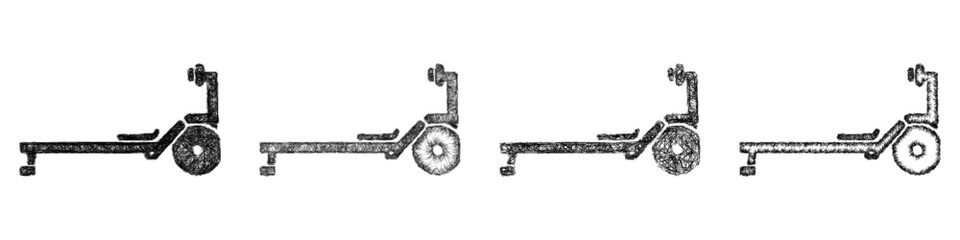 Sketch rowing machine icon design set © David Zydd