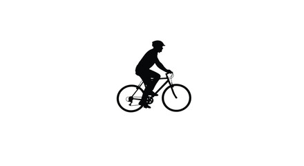 Obraz premium Silhouettes of cyclists riding bicycles in various poses and orientations