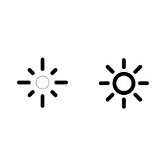 Obraz premium Sunburst Icons: Contrasting Light Rays. Simple Vector Graphics for Brightness, Energy, and Illumination Concepts.