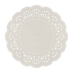 Round Shape Lace Doily with ornament. Isolated Vintage aesthetic elements for collages and...