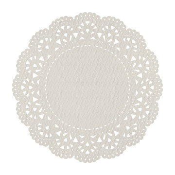 Round Shape Lace Doily with ornament. Isolated Vintage aesthetic elements for collages and Scrapbooking design