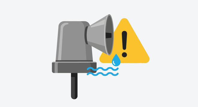 Leakage Warning Siren Icon.