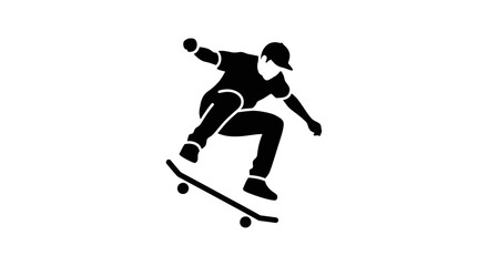 Fototapeta premium Man Riding Skateboard Tricks.
