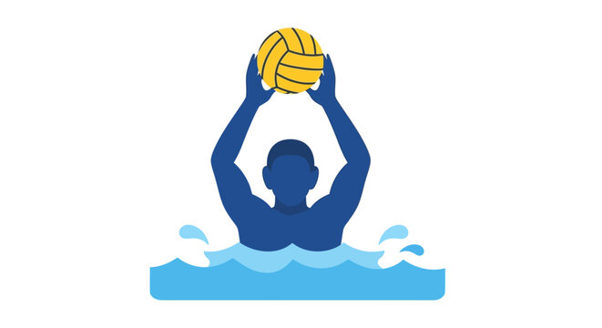 Man Playing Water Polo.