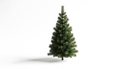 Obraz premium Artificial Christmas pine tree on clean white background