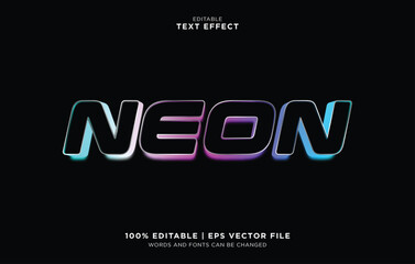 Obraz premium Editable vector neon text effect with colorful editable eps file for labels