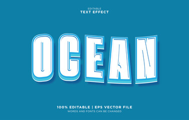 Obraz premium Editable ocean text effect with vector graphics for a stylish look