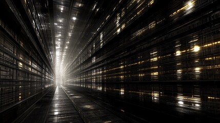 detailed illustration of analog AI computing system using continuous electrical currents flowing through neuromorphic circuits, highlighting extreme energy efficiency and in-memory computing, 