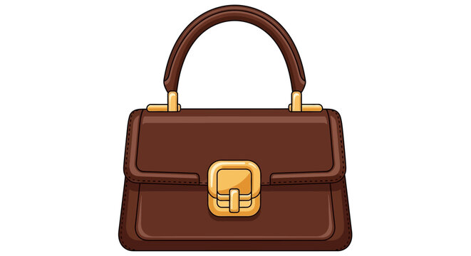 Brown Leather Handbag Purse.
