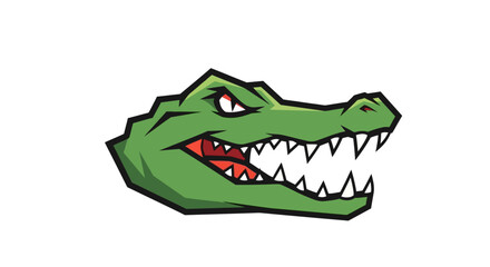 Cartoon Alligator Head Closeup.