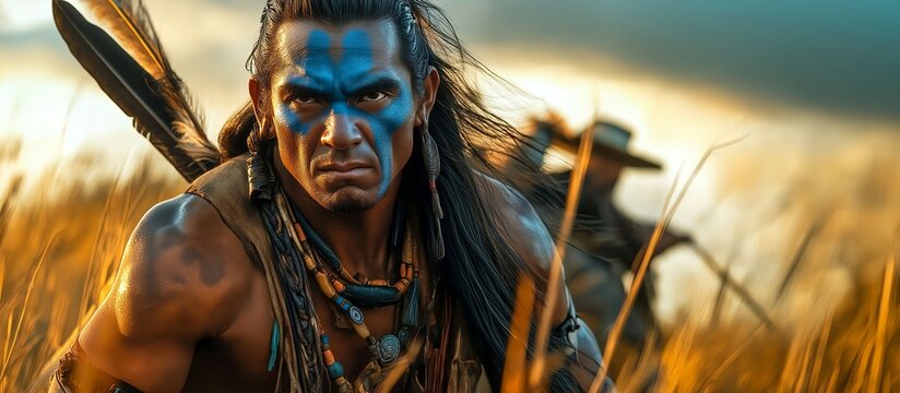 Illustration on the theme of the Wild West, history, wars and battles, peoples and tribes.	
