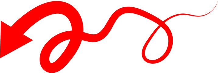 Obraz premium A vibrant swirling red ribbon shape with an arrow like beginning high-quality