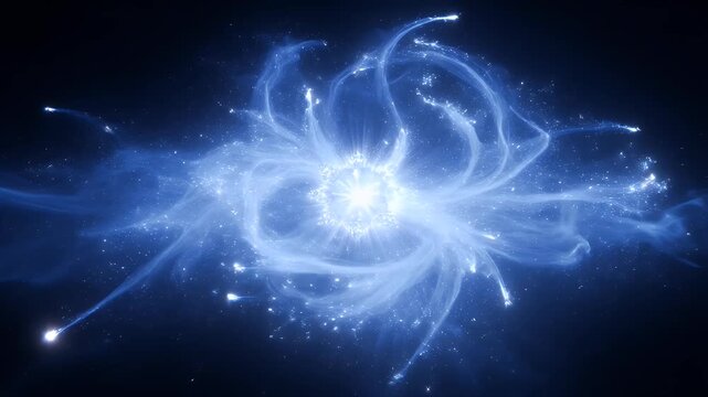 Vibrant nebula radiating with celestial energy in dark cosmic space, ethereal glow