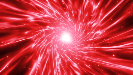 回転して渦巻く赤色の炎の集中線のエフェクト背景	