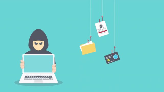 Hacker activity concept background. 4K video animation of hacker activity , concept background for web design	