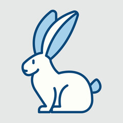 Obraz premium Blue icon of an rabbit