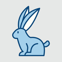 Blue icon of an rabbit