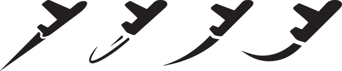 Dynamic arrow designs in minimalist style isolated on white background, Vector, illustration