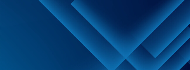 Obraz premium Abstract modern blue horizontal banner background with geometric diagonal overlay layer and glowing lines. Suit for banner, poster, cover, header, flyer. website, brhouce