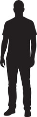Minimalist silhouette of a person standing isolated on white background, Vector, illustration