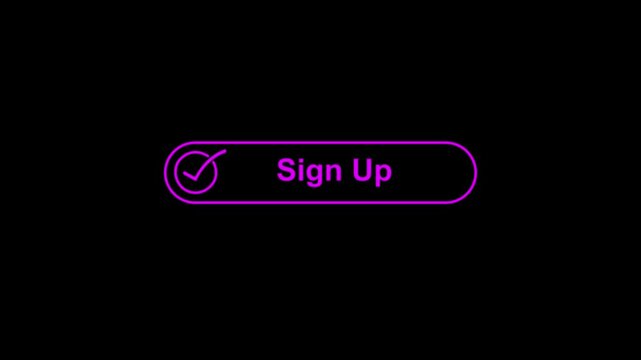 Sign up, click on the button Animation. Sign up is a check mark written on a shape layer animated in the background.