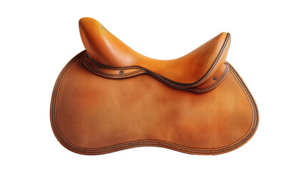 Premium leather saddle on a white background with cutout edges