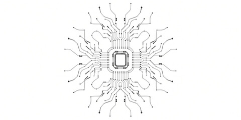 Obraz premium Advanced electronic network design reflecting intelligent systems and the core of digital communication architecture, symbolizing the future of data processing