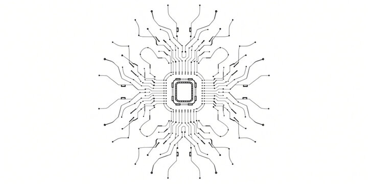 Advanced electronic network design reflecting intelligent systems and the core of digital communication architecture, symbolizing the future of data processing