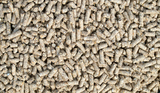 Background from compound feed. Feed for pigs, cows, chickens. Compound feed