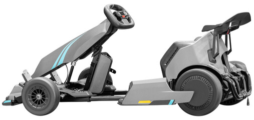 Naklejka premium Gray electric go-kart