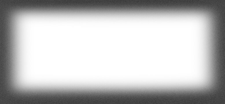 Blank vignette blurred decorative frame with realistic shadow on transparent background. Abstract Soft Light Gradient Background, White Center Glow, Minimalist Design Element, Subtle 