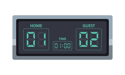 デジタル数字で構成されたスコアボード表示イラスト
