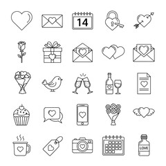 Valentine's Day Line Art Icon.