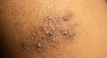 Fototapeta premium Follicular hyperkeratosis on melanin-rich skin