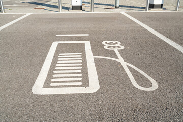 the parking area at the electric vehicle charging stations