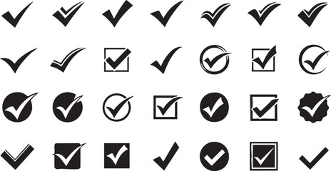 Collection of various checkmark symbols and icons in different styles © MdFarhad