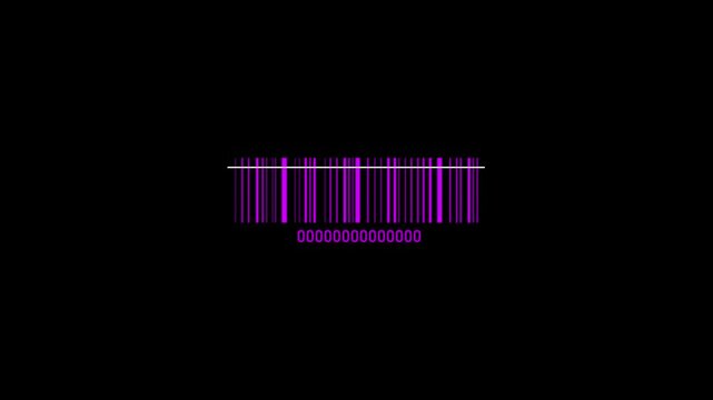 Bar code scanning animation in the background. Retail label barcode scanning.
