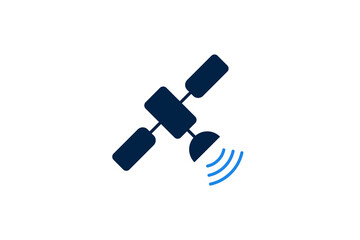 Satellite icon for global communication systems, space technology and extended 5G coverage.
