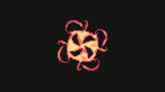 magic flare effect in pixel art with black screen background