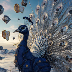 Peacock in Leather Jacket